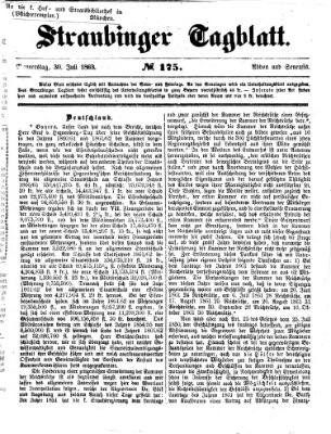 Straubinger Tagblatt Donnerstag 30. Juli 1863
