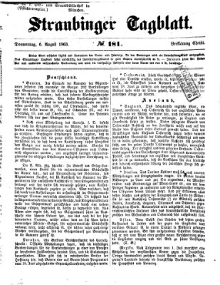 Straubinger Tagblatt Donnerstag 6. August 1863
