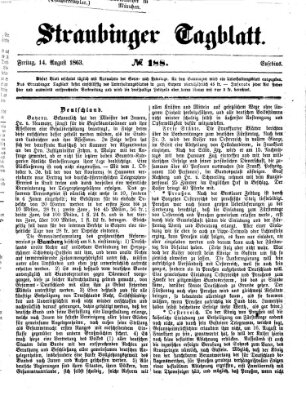 Straubinger Tagblatt Freitag 14. August 1863
