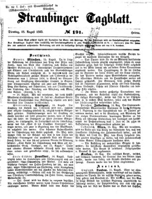 Straubinger Tagblatt Dienstag 18. August 1863