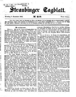 Straubinger Tagblatt Dienstag 8. September 1863