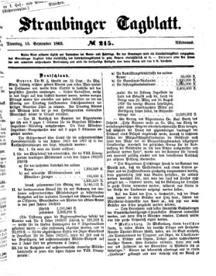 Straubinger Tagblatt Dienstag 15. September 1863