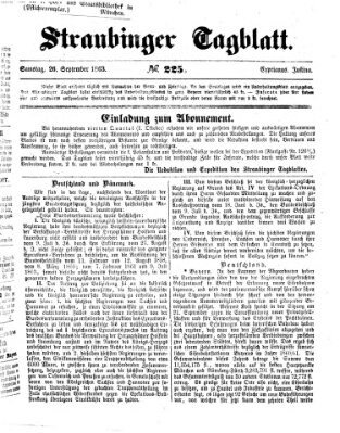 Straubinger Tagblatt Samstag 26. September 1863