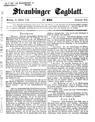Straubinger Tagblatt Sonntag 11. Oktober 1863