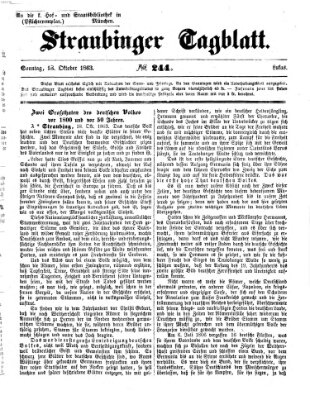 Straubinger Tagblatt Sonntag 18. Oktober 1863