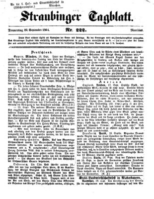 Straubinger Tagblatt Donnerstag 22. September 1864