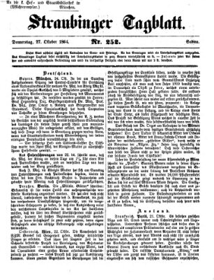 Straubinger Tagblatt Donnerstag 27. Oktober 1864