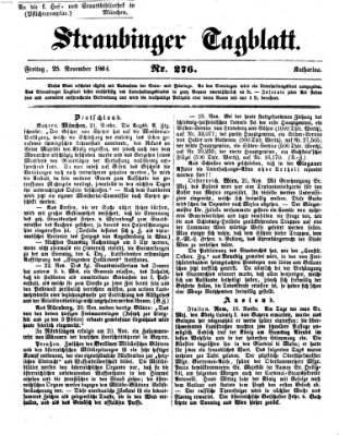 Straubinger Tagblatt Freitag 25. November 1864