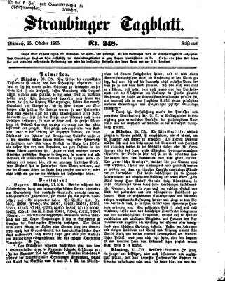Straubinger Tagblatt Mittwoch 25. Oktober 1865
