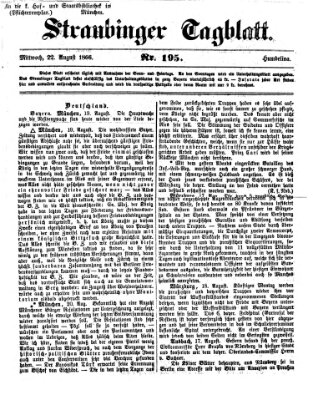 Straubinger Tagblatt Mittwoch 22. August 1866