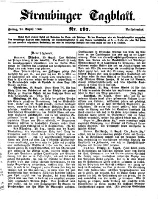 Straubinger Tagblatt Freitag 24. August 1866