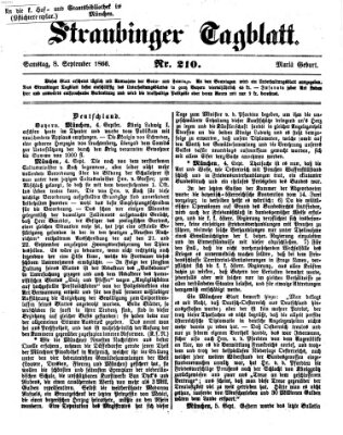 Straubinger Tagblatt Samstag 8. September 1866