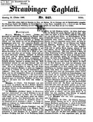 Straubinger Tagblatt Sonntag 21. Oktober 1866