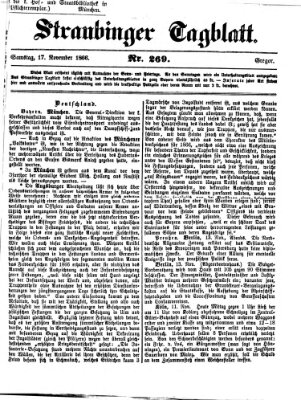 Straubinger Tagblatt Samstag 17. November 1866