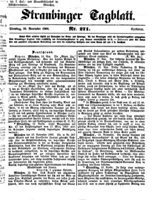 Straubinger Tagblatt Dienstag 20. November 1866