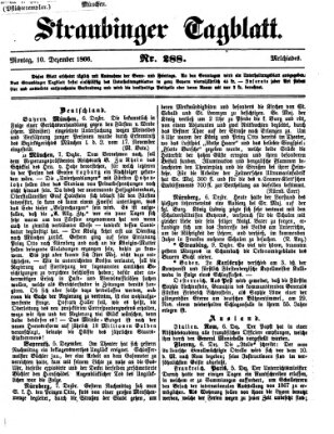 Straubinger Tagblatt Montag 10. Dezember 1866