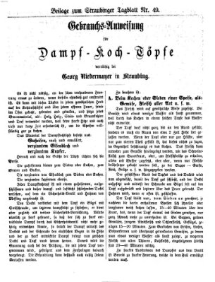 Straubinger Tagblatt Mittwoch 28. Februar 1866