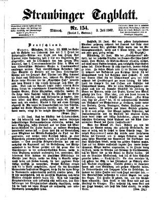 Straubinger Tagblatt Mittwoch 3. Juli 1867