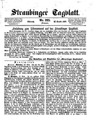 Straubinger Tagblatt Mittwoch 25. September 1867