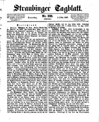 Straubinger Tagblatt Donnerstag 3. Oktober 1867