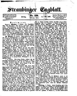 Straubinger Tagblatt Freitag 11. Oktober 1867