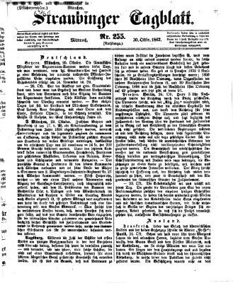 Straubinger Tagblatt Mittwoch 30. Oktober 1867