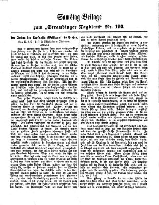 Straubinger Tagblatt Sonntag 18. August 1867