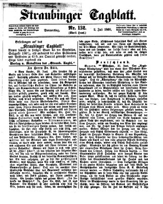 Straubinger Tagblatt Donnerstag 2. Juli 1868