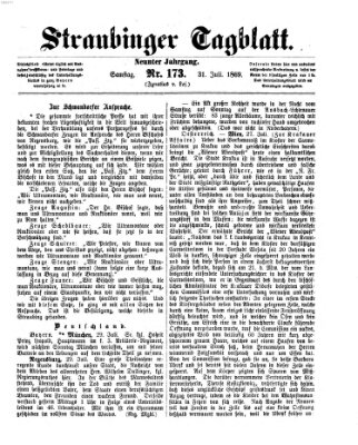 Straubinger Tagblatt Samstag 31. Juli 1869