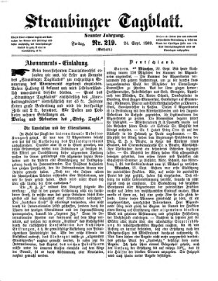 Straubinger Tagblatt Freitag 24. September 1869