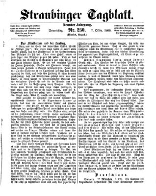 Straubinger Tagblatt Donnerstag 7. Oktober 1869