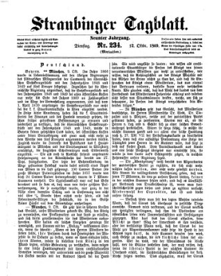 Straubinger Tagblatt Dienstag 12. Oktober 1869