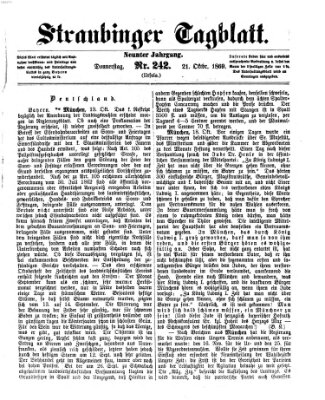 Straubinger Tagblatt Donnerstag 21. Oktober 1869