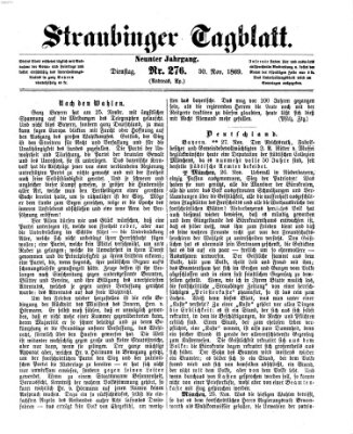 Straubinger Tagblatt Dienstag 30. November 1869