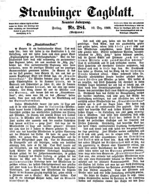 Straubinger Tagblatt Freitag 10. Dezember 1869