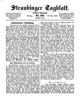 Straubinger Tagblatt Sonntag 26. Dezember 1869
