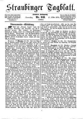 Straubinger Tagblatt Donnerstag 27. Oktober 1870