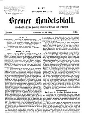 Bremer Handelsblatt Samstag 19. März 1870