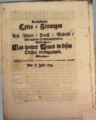 Mercurii Relation, oder wochentliche Ordinari Zeitungen von underschidlichen Orthen (Süddeutsche Presse) Samstag 8. Juli 1719