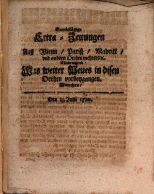 Mercurii Relation, oder wochentliche Ordinari Zeitungen von underschidlichen Orthen (Süddeutsche Presse) Samstag 13. Juli 1720