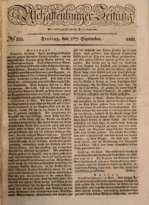Aschaffenburger Zeitung Freitag 27. September 1833