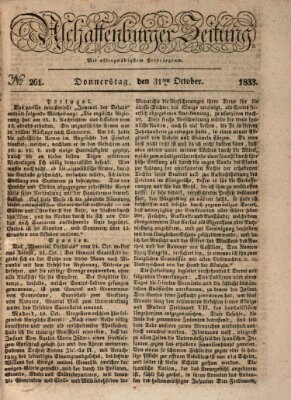 Aschaffenburger Zeitung Donnerstag 31. Oktober 1833