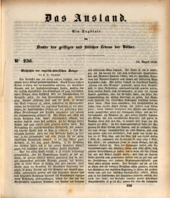 Das Ausland Montag 24. August 1846