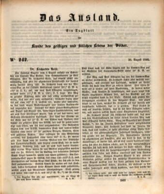 Das Ausland Sonntag 30. August 1846