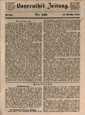 Bayreuther Zeitung Freitag 15. Oktober 1847