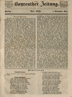 Bayreuther Zeitung Freitag 5. November 1847