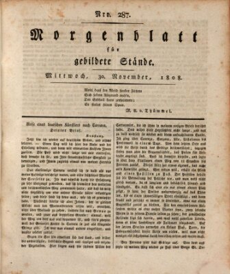 Morgenblatt für gebildete Stände Mittwoch 30. November 1808