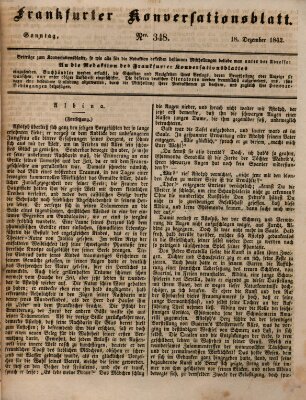 Frankfurter Konversationsblatt (Frankfurter Ober-Post-Amts-Zeitung) Sonntag 18. Dezember 1842