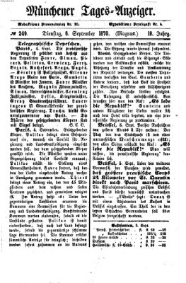 Münchener Tages-Anzeiger Dienstag 6. September 1870