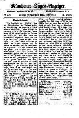Münchener Tages-Anzeiger Freitag 2. Dezember 1870